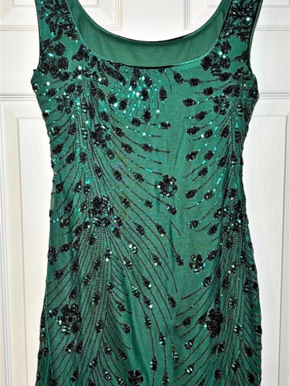 MIGAS Green Sequin Mini Dress Like New
